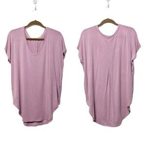 PURE + GOOD Pink Oversized Drape Scoop Top M